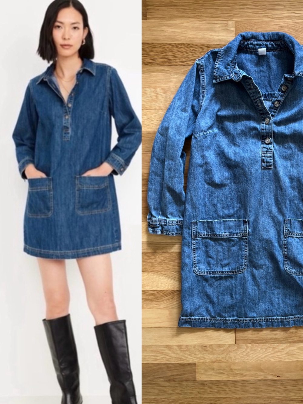 Old Navy - Medium Wash Denim Mini Dress - 100% Cotton - Small